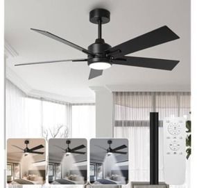 IHomeAdore 48" Ceiling Fan w/Light, Remote & Reversible DC Motor